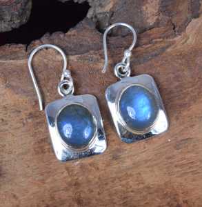 Boho 925เงินสเตอร์ลิงต่างหูแบบห้อยอัญมณีลาบราดอไรต์ธรรมชาติเครื่องประดับอินเดียสำหรับงานปาร์ตี้ - Product Image 5