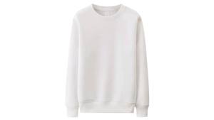 Sudadera informal con cuello redondo acanalado para mujer OEM, sudadera holgada en blanco de manga larga de algodón orgánico 100% para mujer - Product Image 3