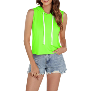 Camiseta sin Mangas con Capucha para Mujer, Estilo Deportivo Informal para Entrenamiento y Uso Diario - Product Image 5