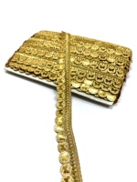 Offre Spéciale KUSHANG TEXTILE Bordure en dentelle crochetée brodée de paillettes pour vêtements, largeur 13 mm, couleur personnalisée, 1 yard MOQ, échantillon en 7 jours