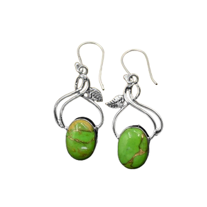 Solid 925 Sterling Silver Natural Turquoise Gemstone Handmade <b>Fine</b> Silver <b>Dangle</b> <b>Earrings</b> Jewelry With 925 Stamped Silver - Product Image 1