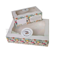 Boîte d'emballage de cupcakes avec fenêtre transparente petite boîte à gâteaux de boulangerie avec impression de logo personnalisé vente en gros