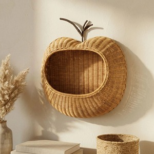 Handmade Natural Rattan Geometric Apple Wall <b>Shelf</b> <b>Storage</b> <b>Basket</b> Modern Eco-Friendly Multi-Purpose Made in Hanoi - Product Image 4