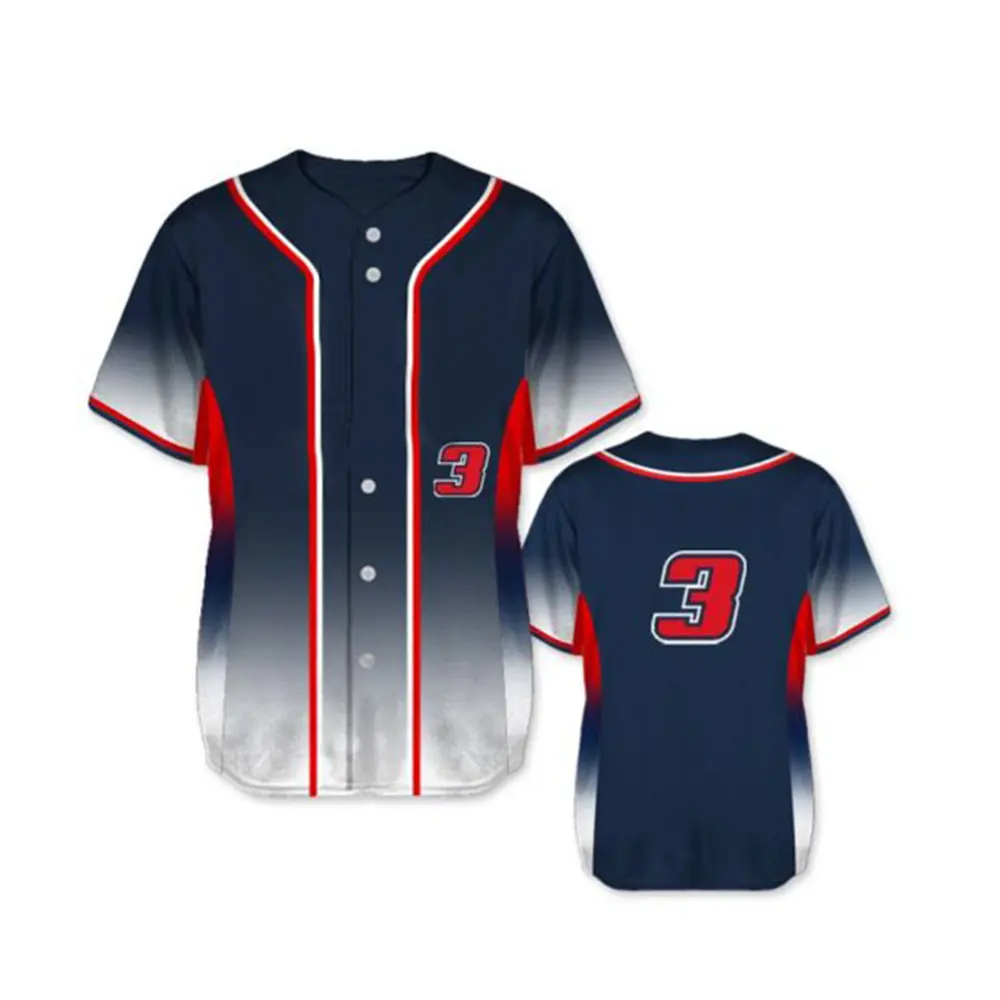 Individuelles Baseballtrikot / Baseballbekleidung / OEM-Service einfarbige Baseballtrikots