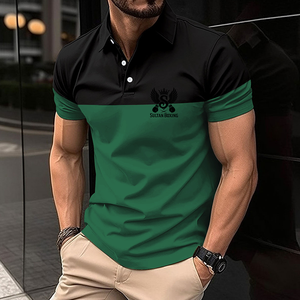 Gran oferta al por mayor, nueva camiseta POLO informal para hombre, camiseta con botones y cuello en V de negocios a la moda, camisetas de hombre a juego con colores - Product Image 5