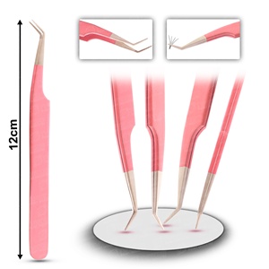 Pince à cils semi-courbée à pointe fine, couleur et style personnalisables, indispensable pour les passionnés de beauté et les artistes - Product Image 6