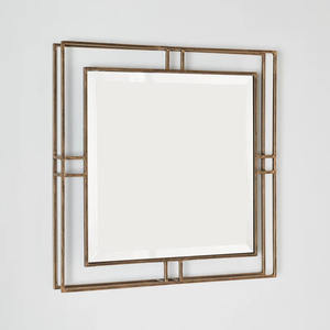 Espejo de inodoro con marco metálico cuadrado moderno para hoteles y baños montado en la pared con esquinas redondeadas para baños - Product Image 5