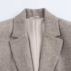 Chaqueta Universitaria de Lana para Hombre, Invierno 2024, Nueva Moda Casual, Un Botón, Transpirable, Secado Rápido, Elegante, Ropa de Calle, Logotipo Frontal, 100% Lana - Product Image 5