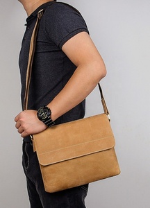 Men's Messenger Luxury <b>Laptop</b> Briefcase <b>Crossbody</b> Genuine Leather Zipper Closure Lightweight Shoulder Casual <b>Bag</b> Variety Colors - Product Image 5