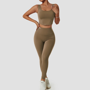 เลกกิ้งโยคะความยาวเต็มตัวแบบพรีเมี่ยมสไตล์การบีบอัดเอวสูงพร้อมเนื้อผ้าระบายอากาศได้สวมใส่สบายดีไซน์ลายพื้น - Product Image 5