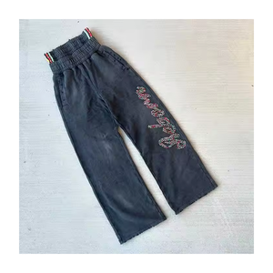 Pantalones de chándal de diamantes de imitación para hombre de calidad profesional a precio barato y venta al por mayor - Product Image 3