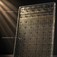 Panneau de verre décoratif stratifié avec maille métallique semi-transparente pour applications de cloisons et de portes (épaisseur 5 mm)