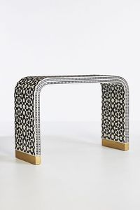 Mesa de consola con incrustaciones de hueso de cascada marroquí hecha a mano, diseño religioso exótico único para entrada, sala de estar, comedor, decoración - Product Image 3