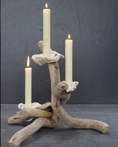 Bougeoir en bois flotté décoratif d'intérieur très durable Accessoires d'éclairage domestique Bougeoir à bougie chauffe-plat de forme unique fait main - Product Image 6