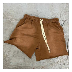 Custom Cotton Raw Hem Acid Wash Jogger Pantalones cortos rasgados French Terry Sweat Pantalones cortos Plain Fleece Short - Product Image 4