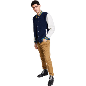 Nuevas Chaquetas Varsity Estilosas para Hombre, con Capucha, Cuello Alto, Logotipo Frontal, Invierno, Casual, Alta Calidad, Personalizables, al por Mayor, 100% Lana - Product Image 6