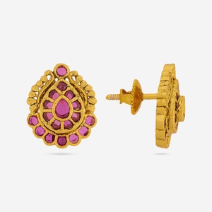 Vintage <b>Silver</b> Temple Earrings 188154 Trendy Stainless Steel Flower <b>Stud</b> & Hoop Bezel Setting for Wedding Religious Occasions - Product Image 4