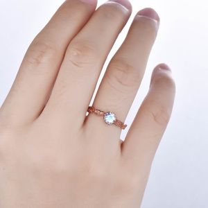 Anillo de joyería fina de oro sólido con diseño de lujo de piedra lunar arcoíris de alta calidad, anillo de oro Natural - Product Image 5