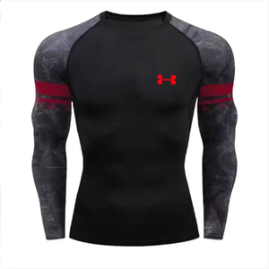 Protection solaire seconde peau respirant Compression chemise hommes Rashguard Jiu Jitsu Fitness Gym course en plein air sport Rash Guard - Product Image 1
