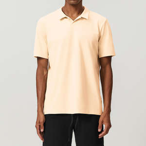 Camiseta Deportiva de Manga Corta para Hombre, Transpirable, de Algodón Tejido, para Golf y Tenis, Uso Casual, Diseño Sólido, Corte Holgado - Product Image 1