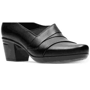 Clarks Women's Emslie Warbler <b>Leather</b> Shooties Black Size 8.5 M Part of the Collection <b>Pumps</b> - Product Image 3