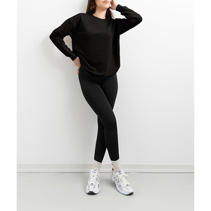Sweat-shirt surdimensionné pour femme avec décoration pailletée manches longues et col zippé pulls décontractés à épaules tombantes - Product Image 5
