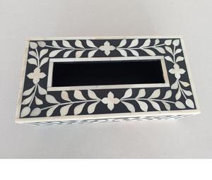 Caja de pañuelos con incrustaciones de hueso con motivo Floral, servilletero, organizador, contenedor, caja de pañuelos, hogar y cocina - Product Image 6