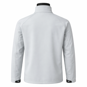 Chaqueta Softshell Blanca para Hombre, con Cierre Completo, Resistente al Viento y al Agua, para Trabajo al Aire Libre, con Bolsillo con Cremallera en la Manga - Product Image 2