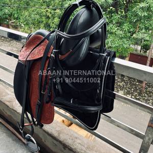 Premium Equestrian Gear Handcrafted Jumping <b>Saddle</b> Set Full Leather with Plastic Tree Matching Accessories Direct From India - Product Image 5