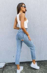 Nuevo Diseño, Jeans de Mezclilla para Mujer, Corte Ajustado, 100% Algodón, Secado Rápido, Pantalones, Logotipo Personalizado OEM, Jeans de Mujer de Alta Calidad al por Mayor - Product Image 6