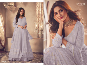 2024 dernière broderie lourde Anarkali costume robe longue de Style pakistanais avec Dupatta pour la conception de vêtements de fête pour dames - Product Image 5