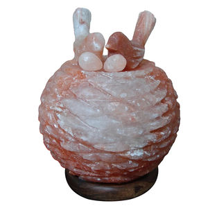 Lampe de sel artisanale en matériaux organiques, légère, en forme de nid, technique de sculpture, décoration Feng Shui pour la maison - Product Image 4