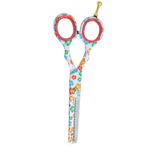 Ciseaux amincissants de coiffeur à motif floral vente en gros de ciseaux amincissants de beauté à lames tranchantes et durables avec logo - Product Image 3