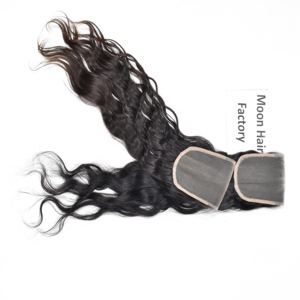 Prix de gros Cheveux indiens naturels directement de l'usine Disponible Closure ondulée soyeuse douce brillante style naturel par Export - Product Image 6