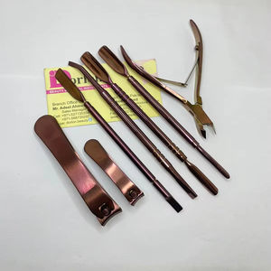 Étiquette personnalisée privée outils de manucure plaqués or Rose qualité durable dissolvant de peau morte poussoir à cuticules pédicure outil d'art des ongles - Product Image 3