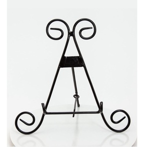 Support d'assiettes en fer Design moderne Support d'assiettes sur pied Support d'assiettes mural de cuisine fini noir Porte-assiettes - Product Image 1