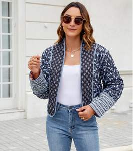 Nouvelles vestes matelassées pour femmes, design personnalisé, vêtements d'hiver décontractés avec fermeture éclair, logo, motif uni, décoration, doublure en nylon - Product Image 6