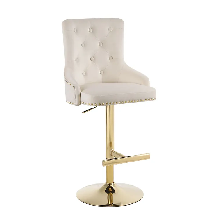 Вращающийся барный стул с бархатными заклепками регулируемый список 360 градусов барный стул кухонный Остров ручной работы барный стул вращающийся стул
