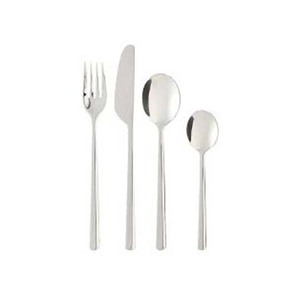 Ensemble de cuillère et fourchette de service à salade design en acier inoxydable avec manche en forme de paume argenté mat pour mariage - Product Image 2