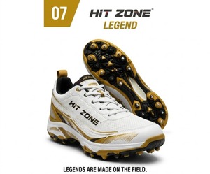 รองเท้ากีฬาคริกเก็ต HIT ZONE น้ำหนักเบา เย็บสองชั้น ปุ่มยางยืดหยุ่น สำหรับนักกีฬาอายุ 12 ปีขึ้นไป - Product Image 3