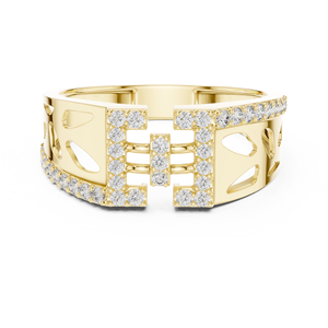 Bague de fiançailles en diamant de luxe avec un design structuré en découpe |   Bijoux fins modernes - Product Image 6