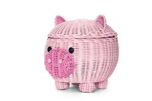 Meilleure vente écologique grand cochon rotin vêtements panier de rangement couvercle tissé à la main décoratif OEM acceptable Logo personnalisé Vietnam - Product Image 3