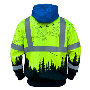 Beau pull réfléchissant de sécurité de qualité supérieure Hi Vis Cool Streetwear Hoodie avec réflecteur pour hommes - Product Image 2