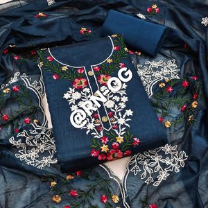 Cravate à col lourd non cousu travail manuel Chanderi soie robe matériel pour femmes Style indien pakistanais femmes merde non cousue lourde - Product Image 6