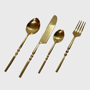 Lot de 4 couverts en acier inoxydable 2 poignées d'ombre couleur poli miroir parfait pour table à manger cuisine usage quotidien métal personnalisé - Product Image 5