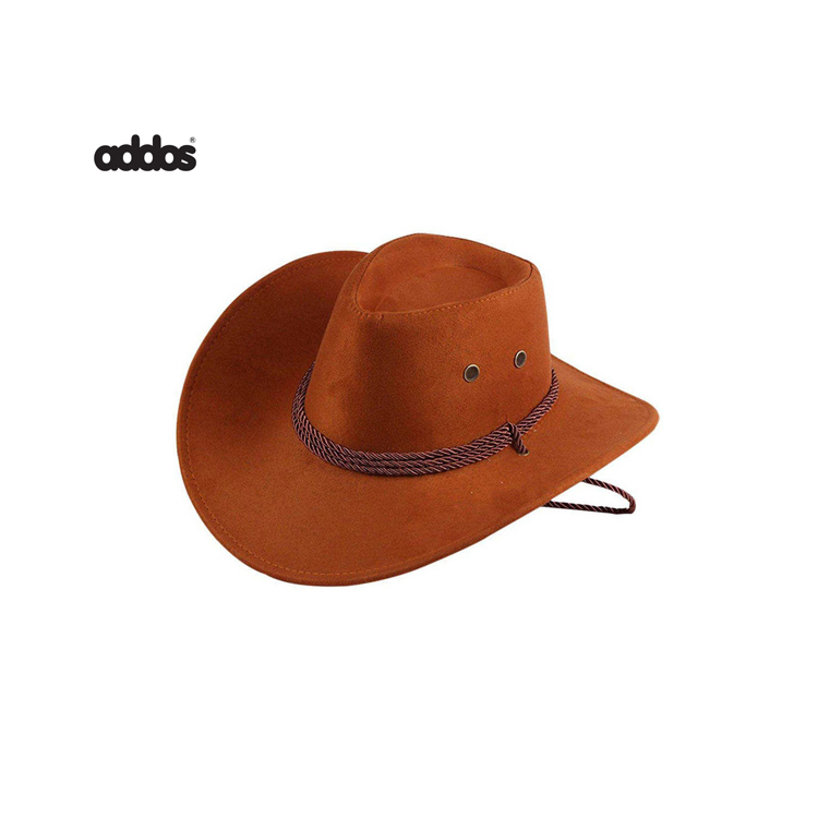 Casual Cowboy Leather Hat with Canvas