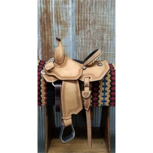 อานทรงถังหนังสไตล์ตะวันตกสำหรับขี่ม้าทำด้วยมือแบบ100% - Product Image 1