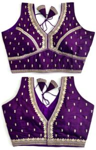 Blusa formal moderna para el verano hecha a mano con trabajo de hilo Zari y hermoso patrón abierto frontal de nudo listo - Product Image 6