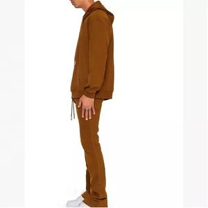 Conjunto de sudadera con capucha y pantalones de chándal lavado con ácido distress personalizado de alta calidad, chándal Vintage, chándal, chándal, pantalón acampanado, traje para hombre - Product Image 4