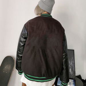 Veste universitaire à col montant pour homme et femme, col montant, patchwork, unisexe, oversize, lettres en fourrure, hiver - Product Image 6